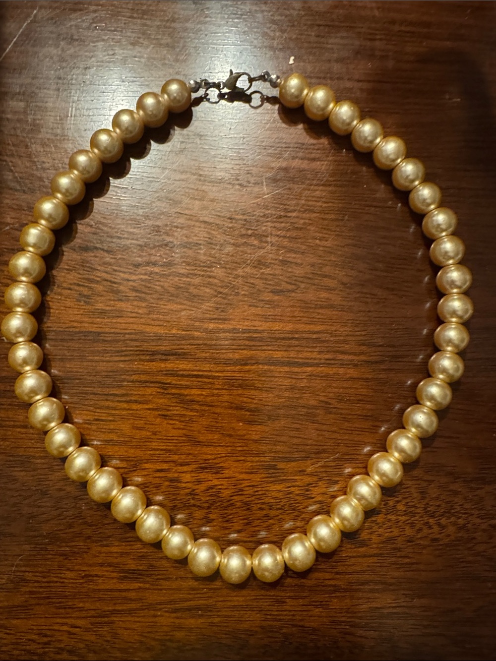 Gold Pearl-Style Beaded Necklace for Women